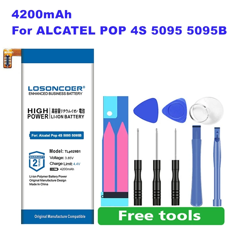 Сменный аккумулятор для телефона TLP029B2 TLp029B1 4200 мАч аккумуляторов Alcatel Pop 5095 5095B 5095I