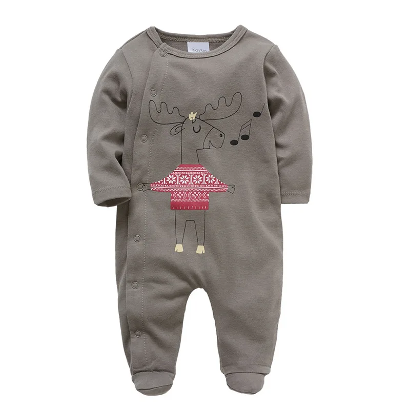 SAILEROAD/Детские комбинезоны с милыми животными; пижамы для новорожденных; roupa de bebes; хлопчатобумажный Детский комбинезон; Одежда для девочек - Цвет: 2deer