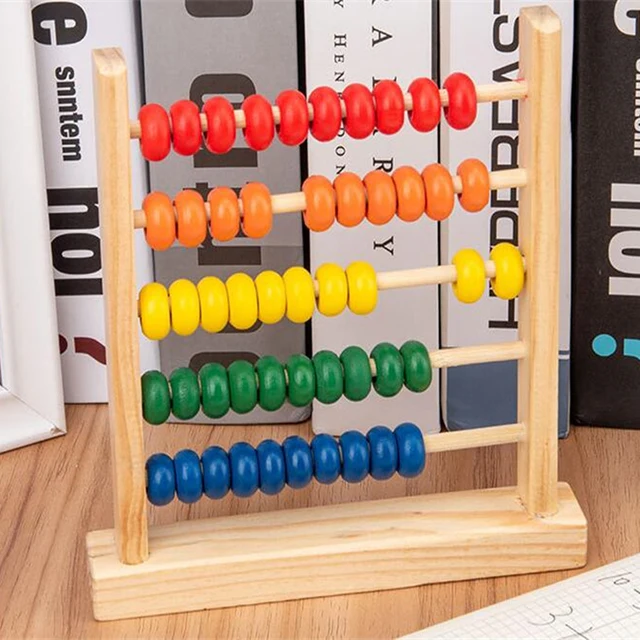Mini Wooden Abacus Children Early Math Learning Toy Numbers Counting Calculating Beads Abacus Montessori Educational Toy 4