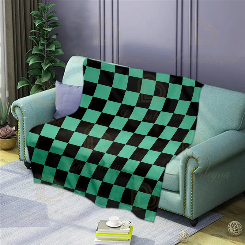 

3D Print Blanket Demon Slayer Figure Flannel Blanket for Beds Throw Soft Carpet Anime Printed Bedspread Bedding Sofa Gift