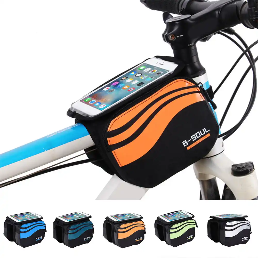 top tube bag with phone holder