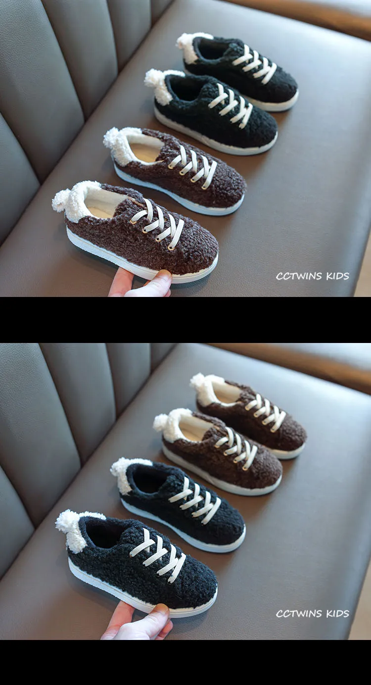 CCTWINS/детская обувь; коллекция года; Сезон Зима; Детские модные спортивные кроссовки; брендовая теплая обувь для маленьких девочек; повседневные кроссовки для мальчиков; Цвет Черный; FC2706