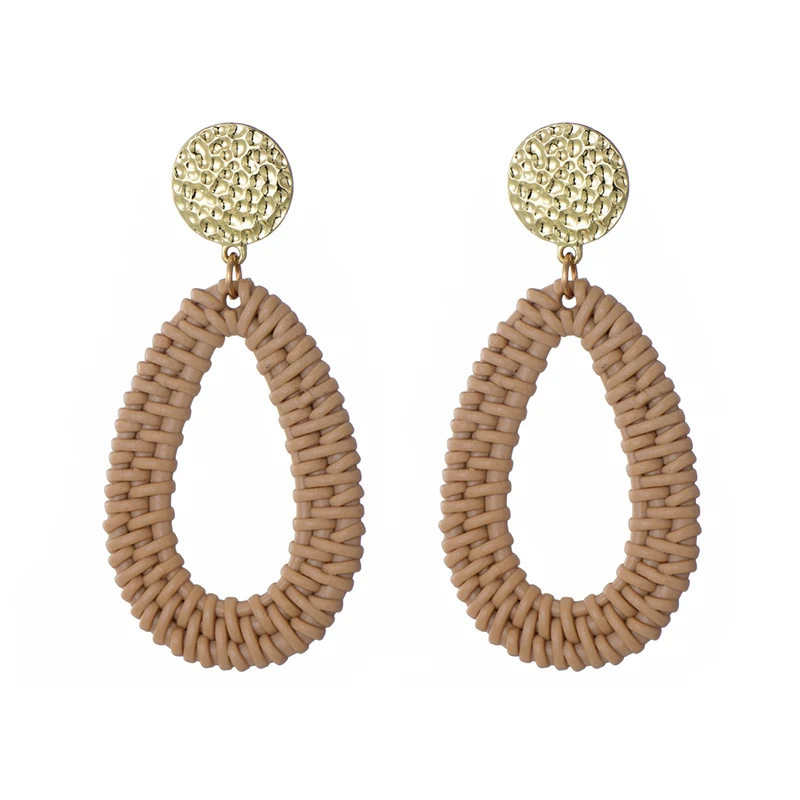 

Fahshion Acrylic Rattan Earrings Lightweight Geometric Statement Earrings Korea Gold Drop Dangle Earings For Women Girls Jewelry