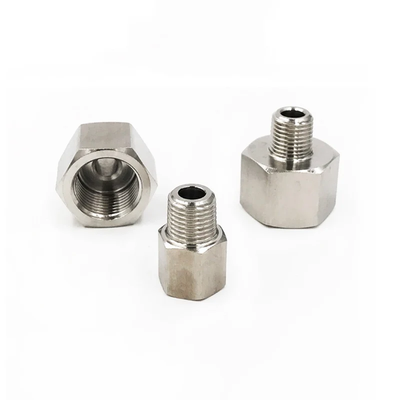 

M10 M14 M16 M20 1/8" 1/4" 3/8" 1/2" BSP Male To Female Thread 304 Stainless Steel Socket High Pressure Resistant Pipe Fitting