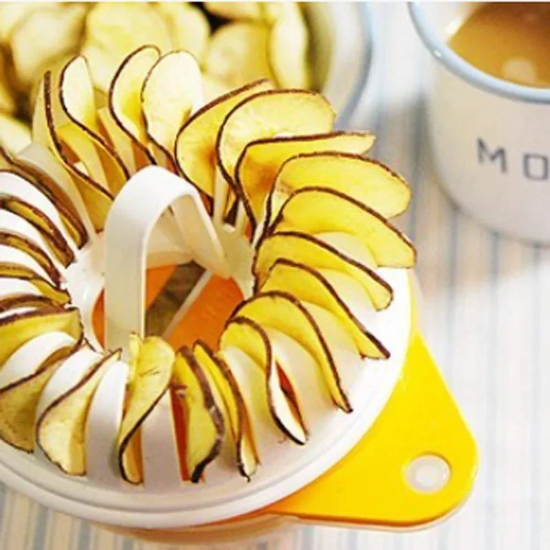 4 шт. СВЧ DIY картофель овощной нож для чипсов запарник для приготовления картофеля чип слайсер Инструменты кухонный инструмент здоровый свежий чип делая машину