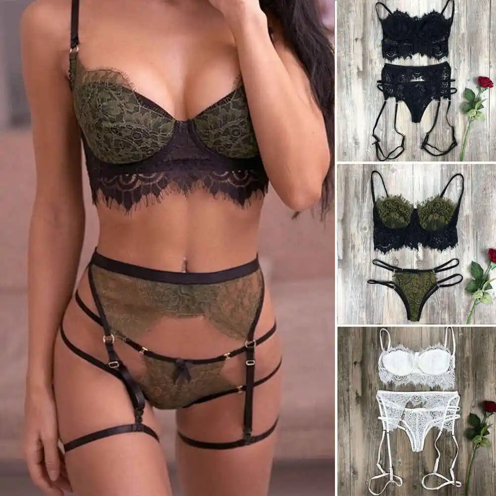 Для женщин кружева сексуальное женское белье Babydoll Для женщин кружева Сексуальная сорочка открытый бюстгальтер стринги нижнее белье Эротическое белье D40
