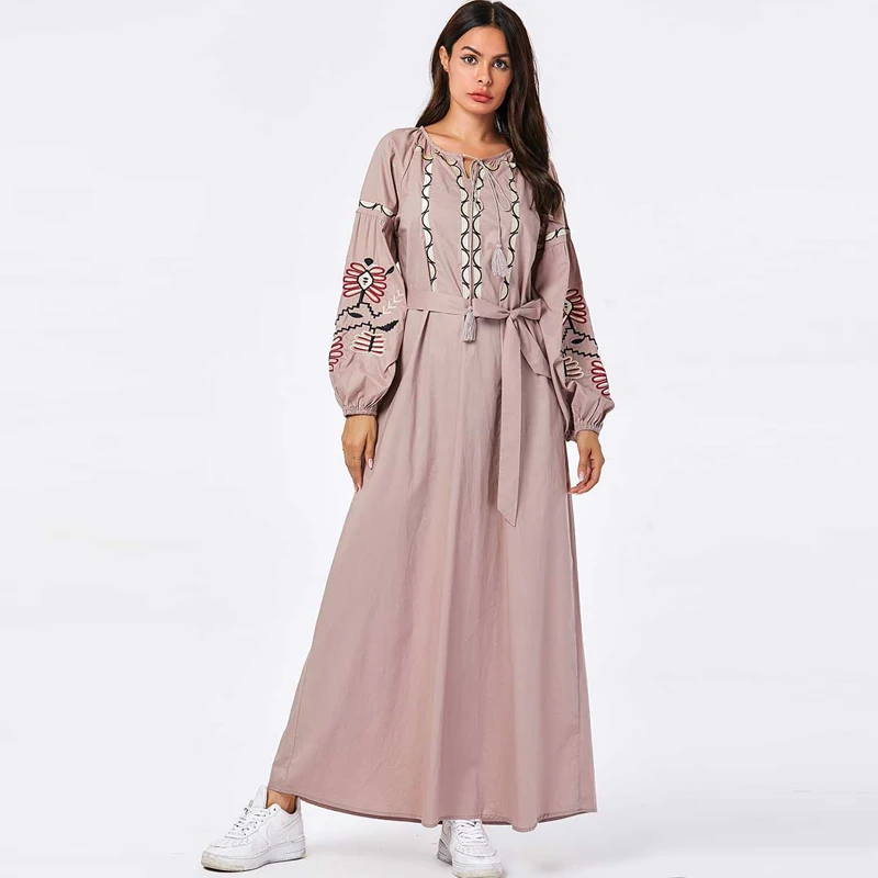 khaki dress Abaya Дубай, Турция мусульманский хиджаб платье Турецкий ислам ic одежда Абая для женщин Ropa islam Djelaba Femme Восточный халат из марокена кафтан - Цвет: khaki dress