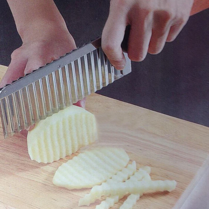 

Multifunction Stainless Steel Cutter Potato Wavy Edged Cutter Knife Gadget Vegetable Fruit Potato Cutter Peeler Cooking Tool