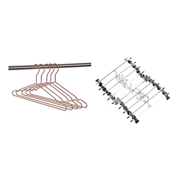 

15 Pcs Clothes Skirt Dress Blouse Hangers Hooks Clothes Hangers, Silver Tone & Rose Gold