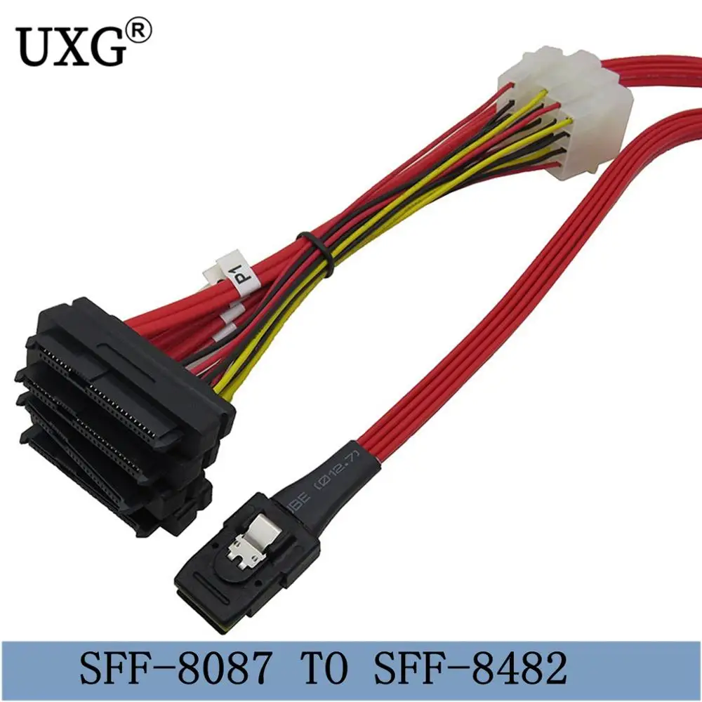 Internal Mini SAS 4i SFF 8087 36 Pin to SAS 4x SFF 8482 29Pin Hard Disk