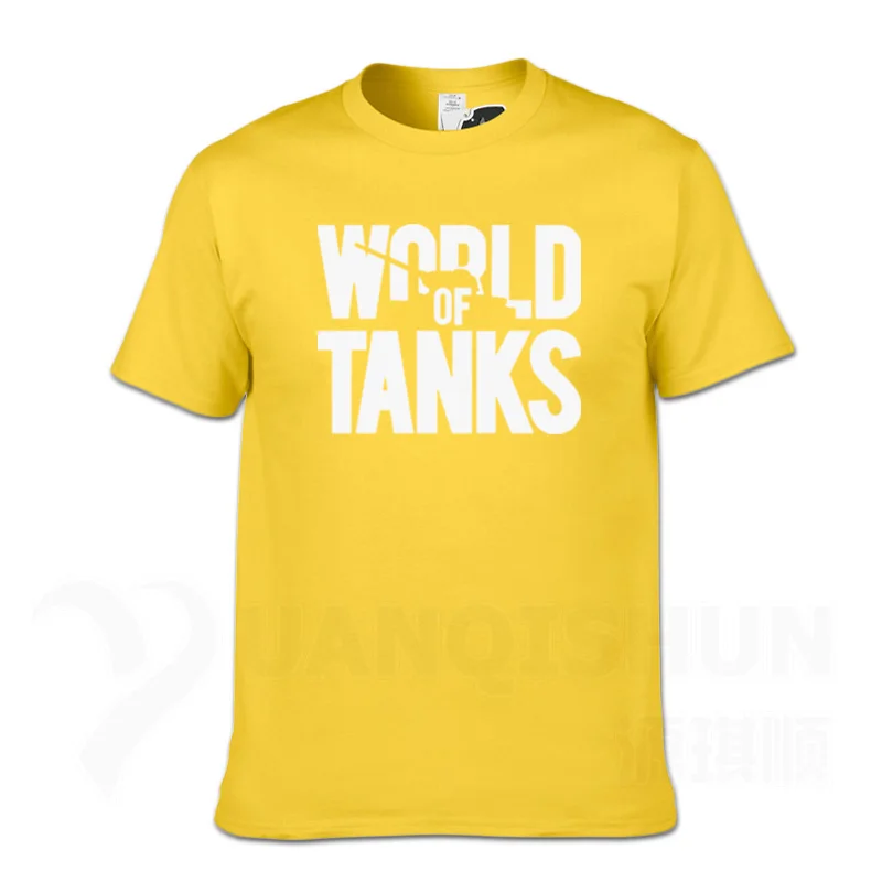 WORLD OF TANKS, Мужская футболка, 16 цветов, чистый хлопок, бутик, футболка, игра, веер, Мужская футболка, Vete, мужская, ts Camisas, повседневные футболки, забавная улица - Цвет: Yellow 1