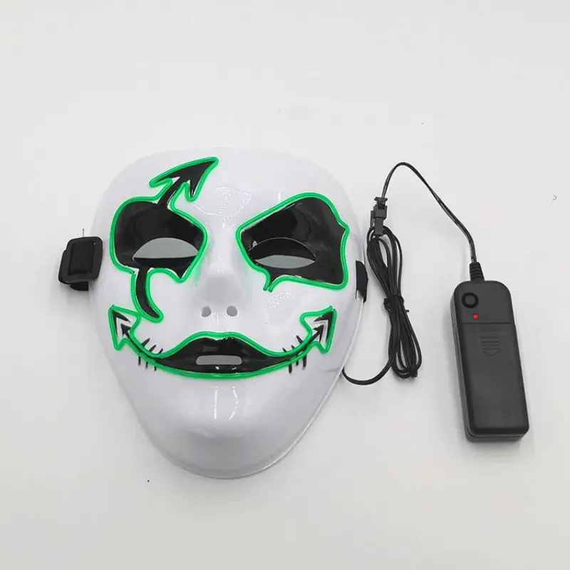 

Street Dance Performance Fearsome Hand-painted Glowing Mask Ghost Face Night Light Mask