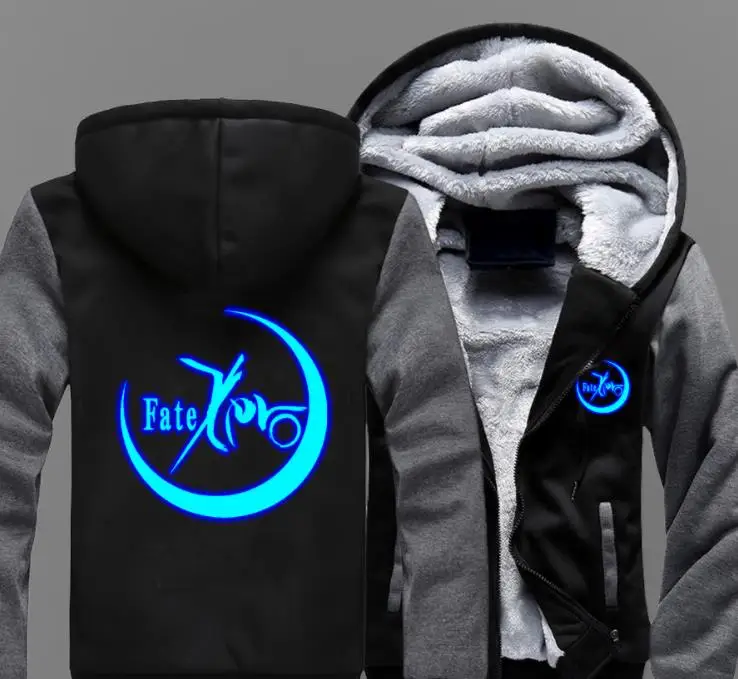 style1 Fate stay night Saber зимняя Толстовка для мужчин и женщин, плотное худи из флиса, верхняя одежда, супер теплая утепленная толстовка на молнии, пальто, размер 5XL - Цвет: style1