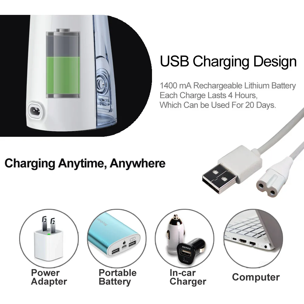 Электрический ирригатор для полости рта WT 168 чистки зубов портативный воды