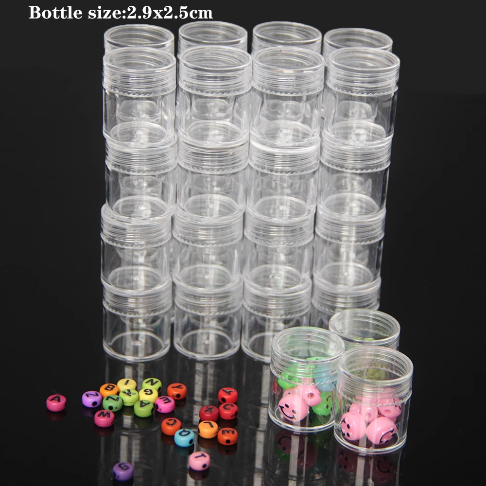 12/24/36/60/120 Bottles Diamond Painting Accessories Container Bottles Diamond Painting Tools Crystal Bead Storage jar