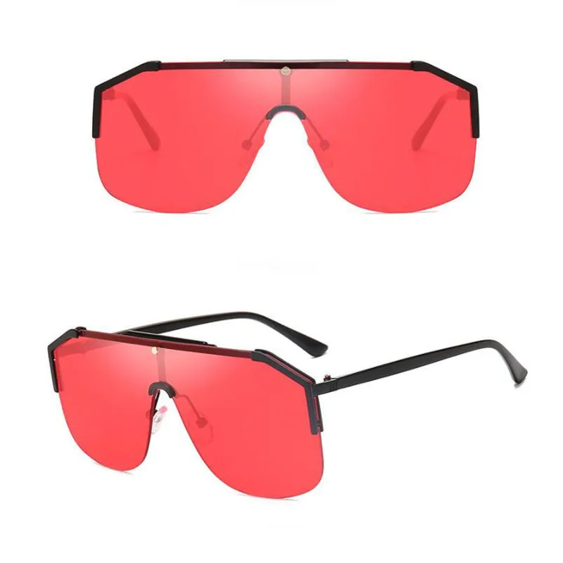 Zowensyh, большие размеры, модные солнцезащитные очки, солнцезащитные очки для мужчин и женщин, большая оправа, соединенные солнцезащитные очки, ослепительные очки - Цвет линз: red