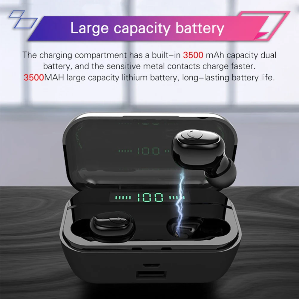 G6S Portable Wireless Bluetooth Stereo Sports In-Ear Earphones with Charging Box