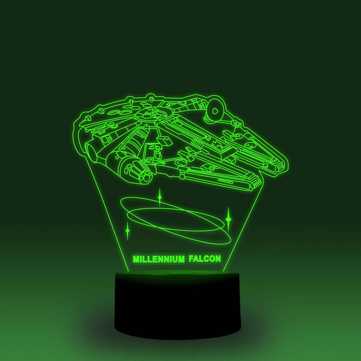 NiteApps 3D Millennium Falcon ночник настольная лампа Иллюзия подарок на день рождения приложение/сенсорное управление