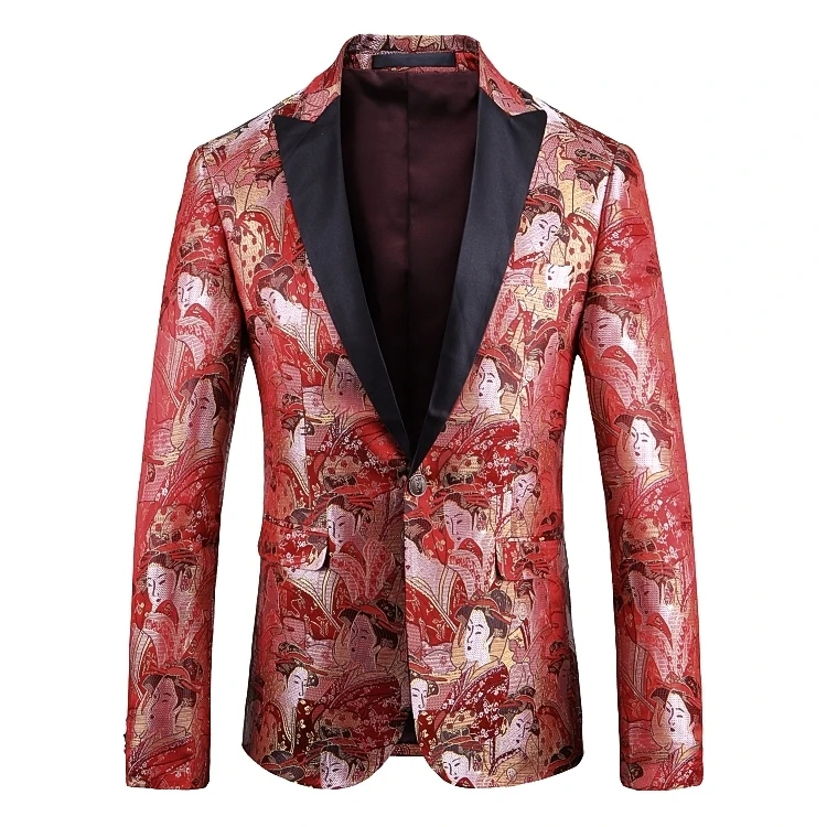 Маскарадный пиджак Masculino Slim Fit блейзер для мужчин 5xl модный блейзер для курения вечеринки выпускного вечера свадьбы барокко Мужской Блейзер Estampado для мужчин s