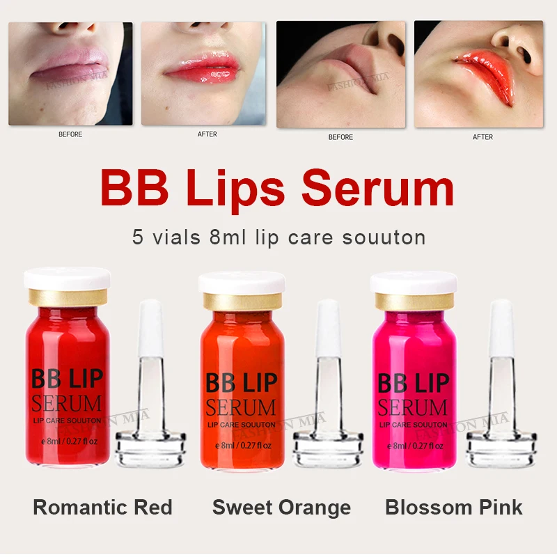 Korean 8ml Bb Lips Glow Ampoule Serum Starter Kit Lip Gloss Bb Cream Pigment For Lip Coloring