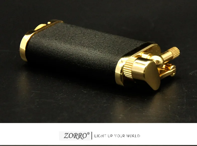 ZORRO винтажная металлическая бензиновая Зажигалка откидная крышка боковое шлифовальное колесо масло прикуриватель 61*31 мм