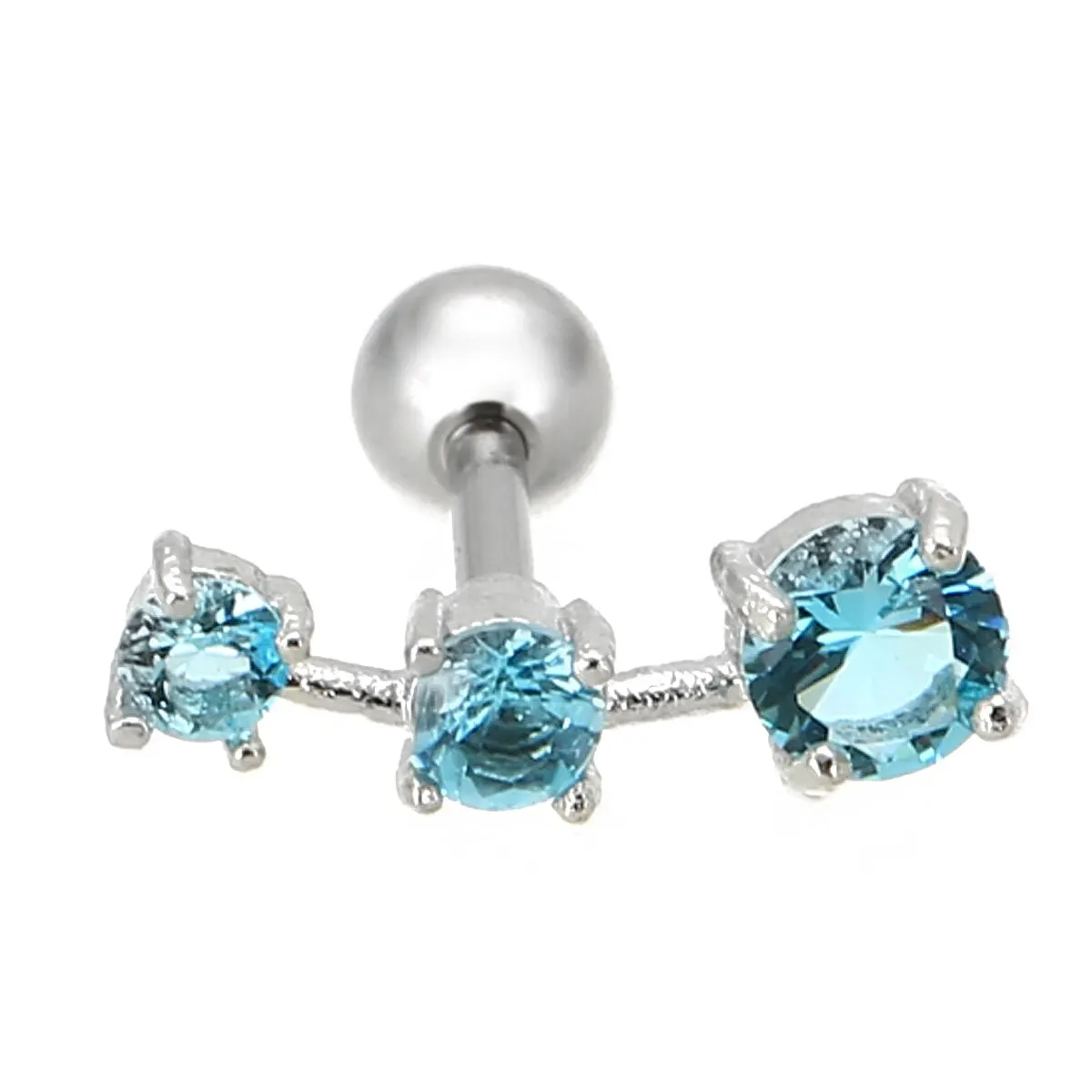 Fashion Earrings Cartilage Piercing Shellhard Barbell Opal Stone Crystal  Ear Stud Piercing Tragus For Women Body Jewelry 16G