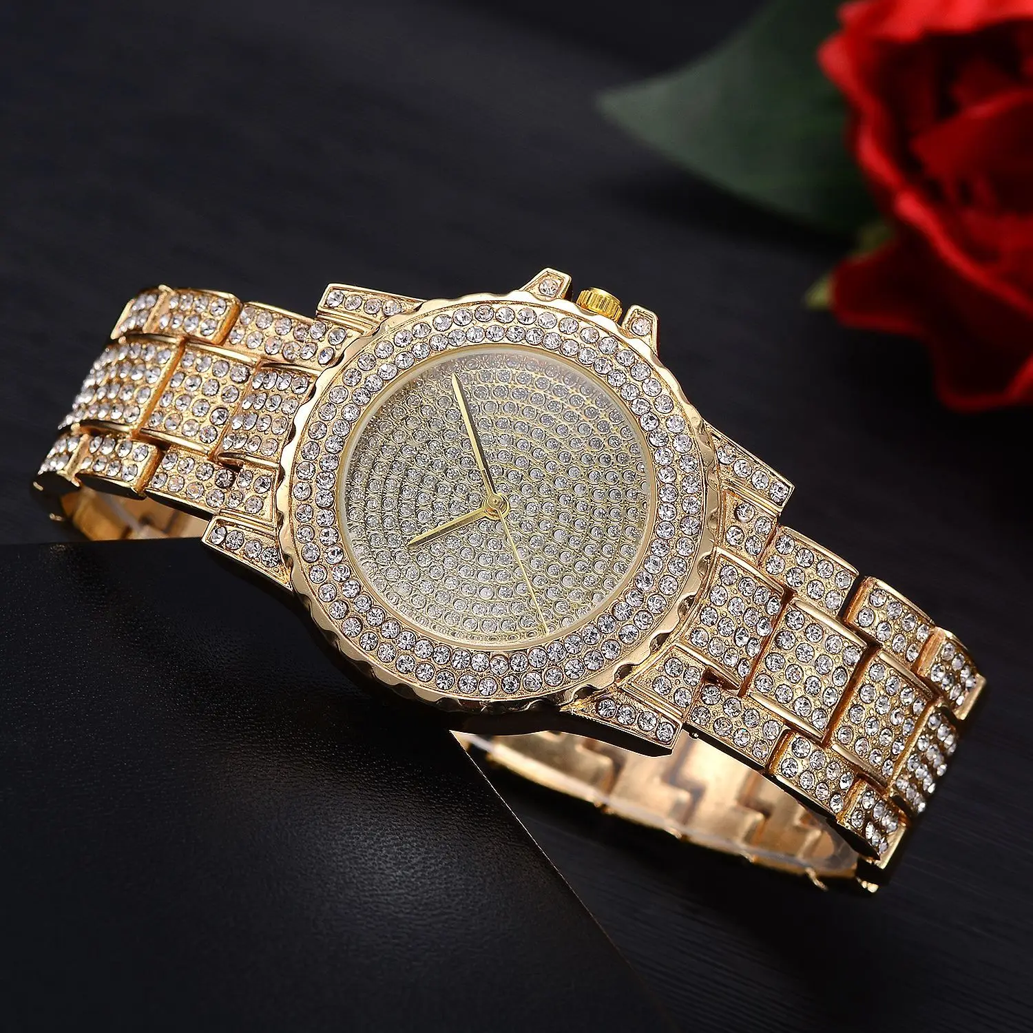 

Simple Quartz Watch Glorious Alloy Watch Strap Fashionable Watch WOMEN'S Watch Hot Selling Steel Belt Diamond Set Ladies' Watch