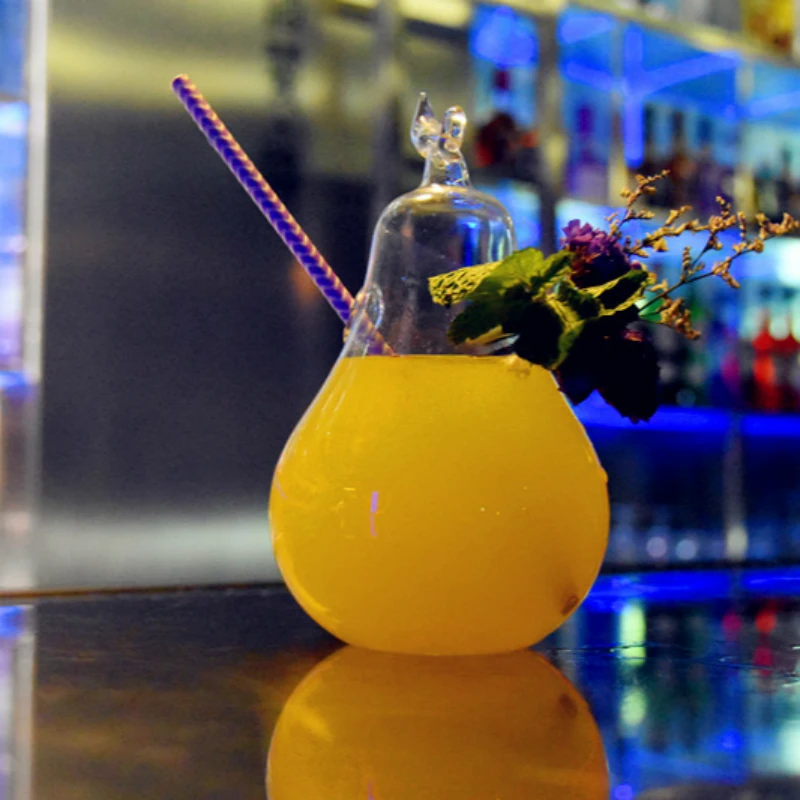 

Pear Shape Cocktail Glass Creative Juice Agave Red Wine Large Capacity Transparent Glassware Molecule Sootiness Originality Cup