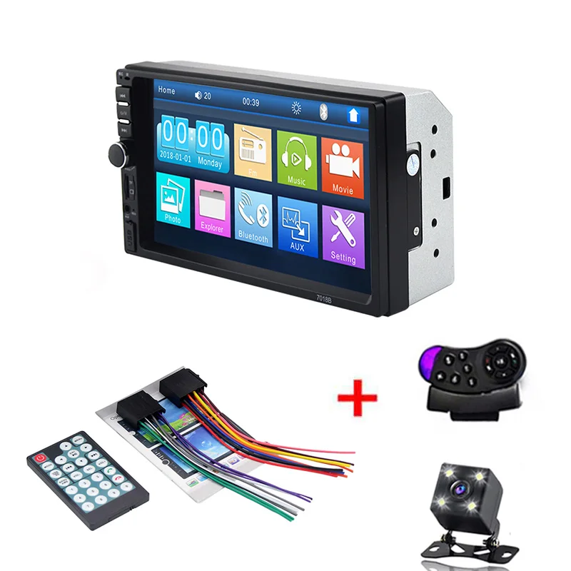 control and camera " HD Touch Авто Радио 2 Din общие модели автомобиля Bluetooth автомобильная радио камера заднего вида MP5 Поддержка USB/SD/карт-ридер - Color: control and camera