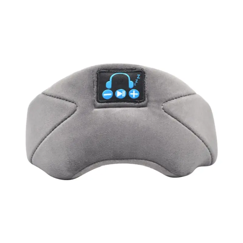 Супер беспроводной Bluetooth 5,0 3D стерео наушники маска для сна держатель телефона мягкие наушники для сна Поддержка музыки громкой связи - Цвет: Серый