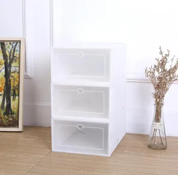 

1PC Foldable Clear Shoes Storage Box Plastic Stackable Shoe Organizer Stackable Storage Stacking Space Saving sneakers shoes hot