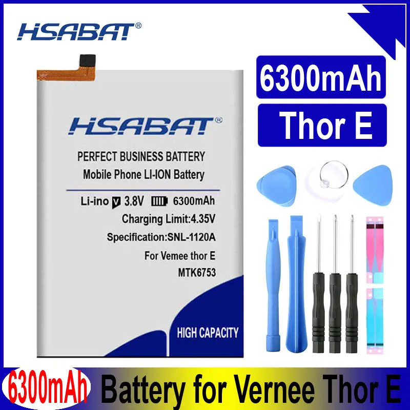 HSABAT Thor E 6300mAh батарея для Vernee Thor E батареи