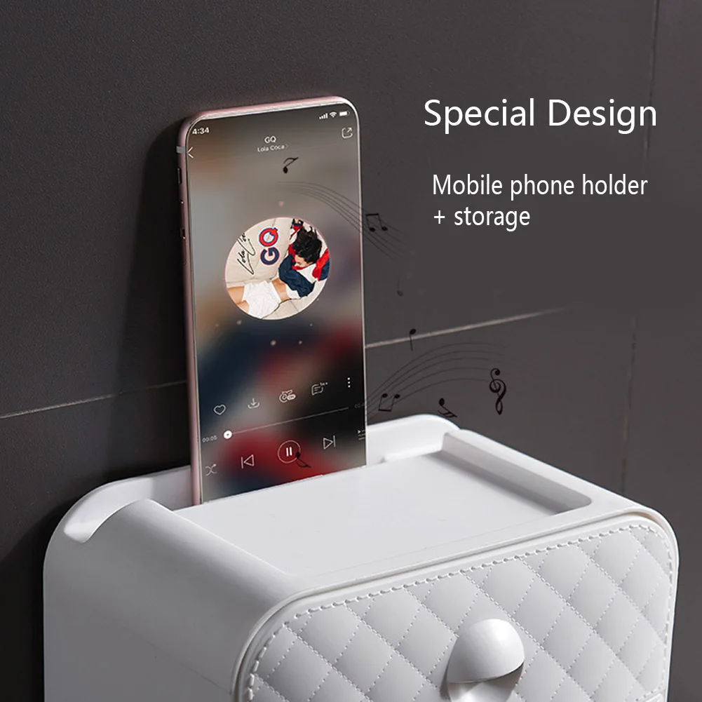 Wall Mounted Toilet Paper Holder Waterproof Paper Towels Box For Kitchen Bathroom Makeup Cosmetic Toilet Roll Paper Towel Holder