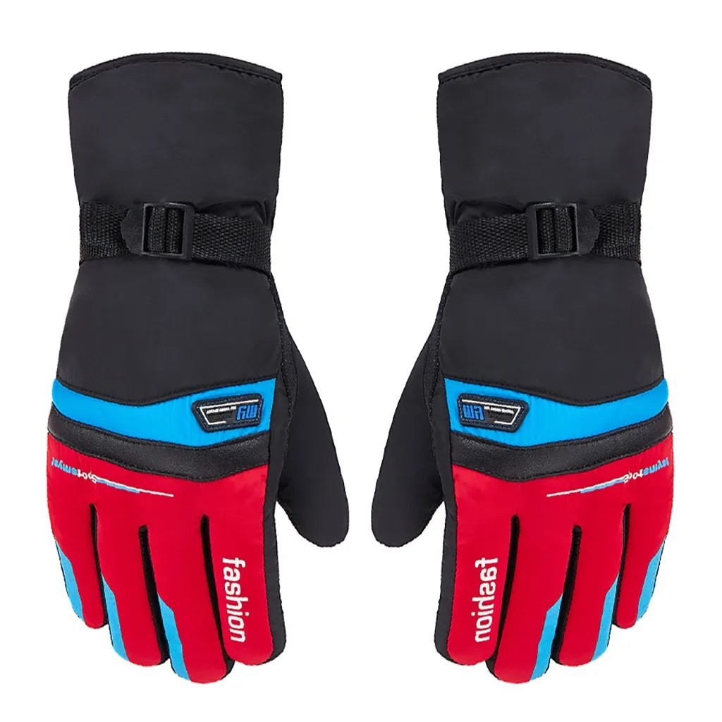 Men Winter Thermal Gloves Antiskid Wear Resistant riding Ski Gloves Outdoor Motorcycle Riding Windproof Thicken Ski Gloves#U