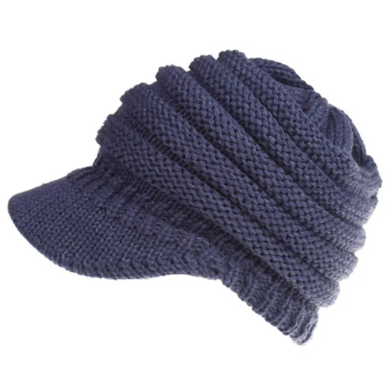 Женская осенне-зимняя бейсбольная кепка, шапка с ушками, теплая, повседневная, свободная, конский хвост, шерсть, Вязанная, эластичная, модные аксессуары, Outdoor-XMC-W6 - Цвет: 9