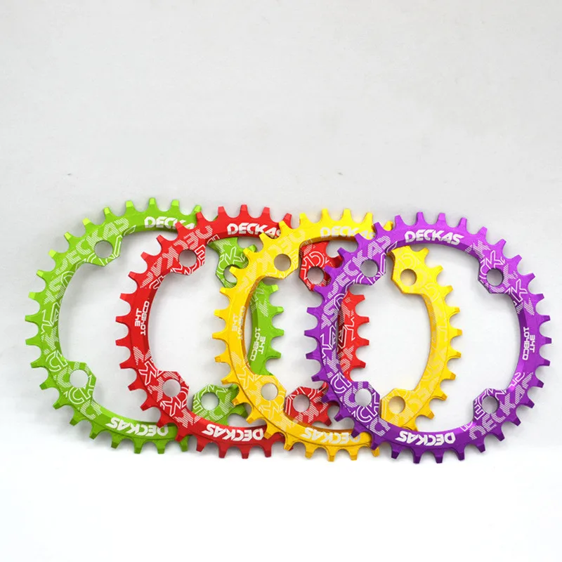Deckas 104BCD Round Narrow Wide Chainring MTB Mountain Bicycle 32T 34T 36T 38T Crown Crankset Single Tooth Plate Parts 104 BCD