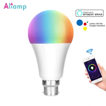 

B22 Bayonet WiFi Smart LED Light Bulb 12W RGB Warm Cool White Dimmable Timming Voice Remote Control by Alexa and Google Home