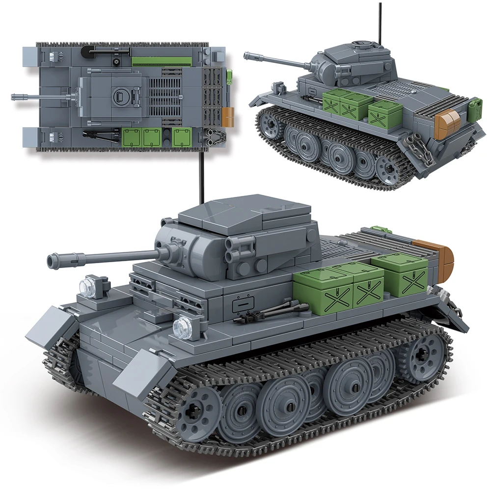 503 шт. WW2 военные Luchs светильник Танк строительные блоки немецкий Sd.Kfz.123 VK1303