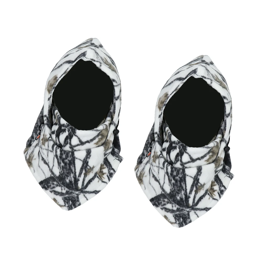 2 шт. катание на лыжах Охота флис Балаклава Капюшон Полный лица маска Camo3