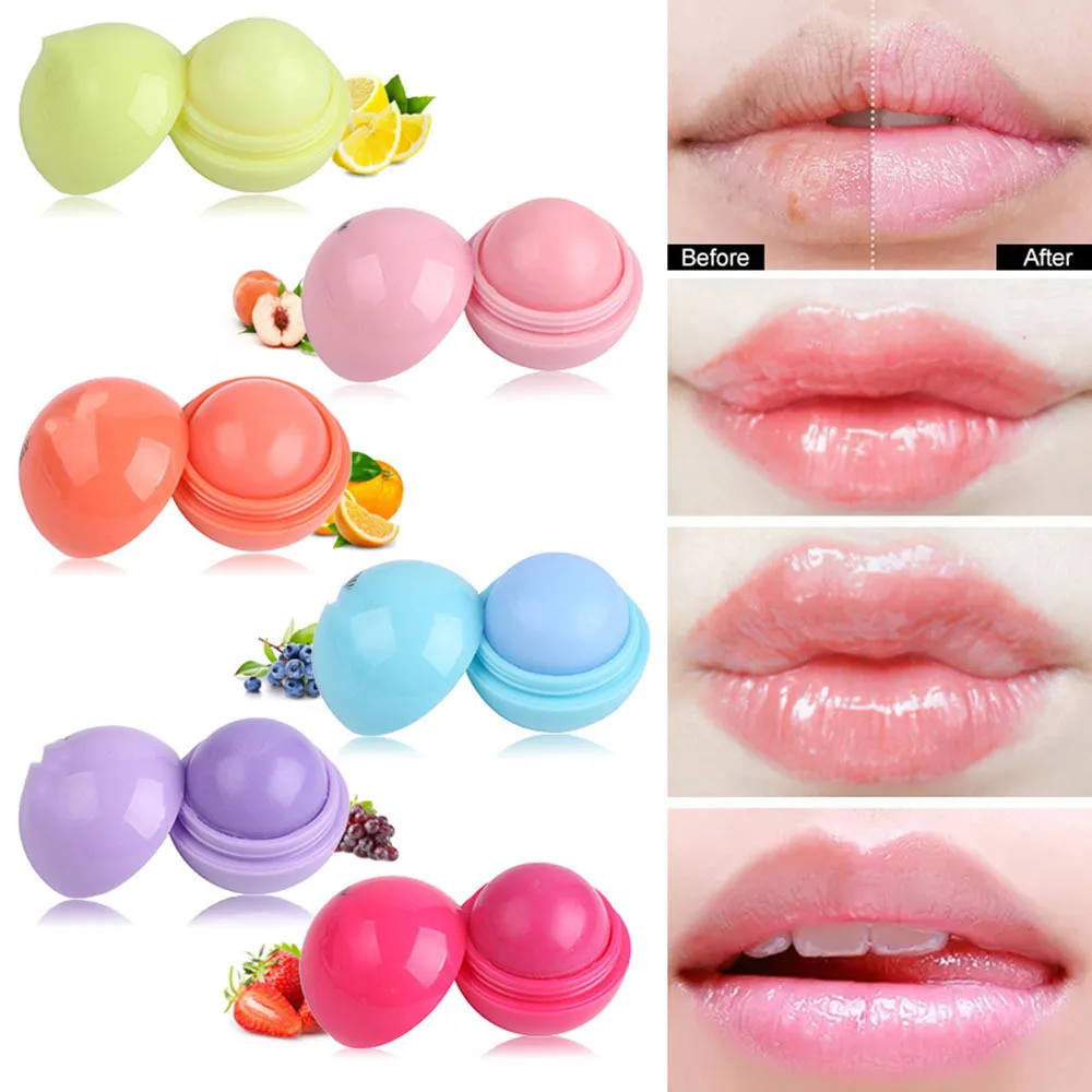 1PC Natural Plant Lip Balm Cute Makeup Women Long Lasting Nutritious Winter Protect Lips Cosmetics Ball Shaped |