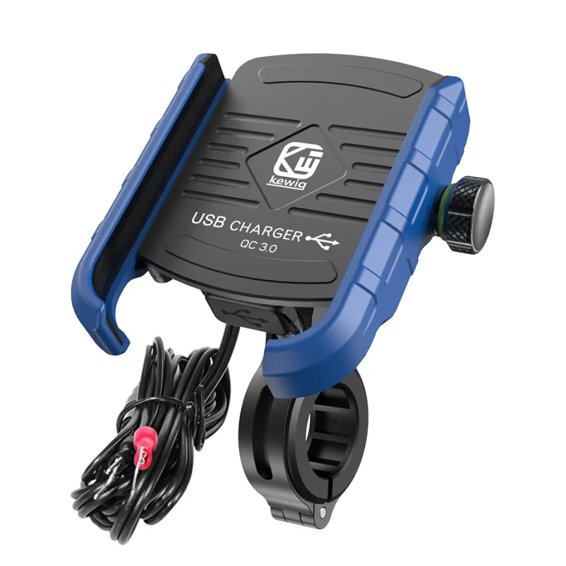 Беспроводное зарядное устройство для мотоцикла с креплением на зеркало заднего вида QC3.0 с USB быстрой зарядкой для мобильного телефона, смартфона, держатель на руль - Color: Blue M8