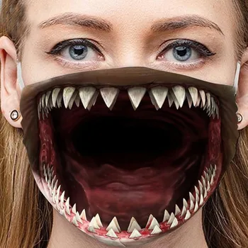 

Halloween Masks Adult With Filter Anti-Dust Sand Exhaust Sunscreen Funny Face Scarf Breathable Cycling Mask Mouth Caps masques