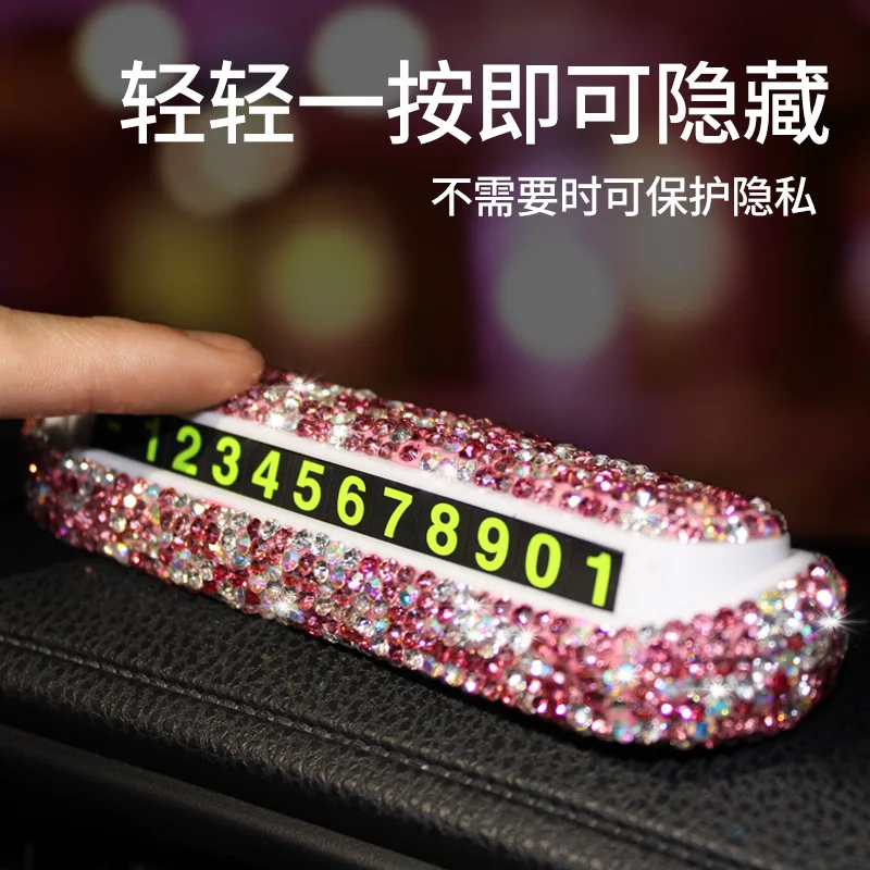 

Car Phone Number Card Plate Stickers For Car Styling Temporary Parking Card Plate Telephone Number Card Hideable Car decoration