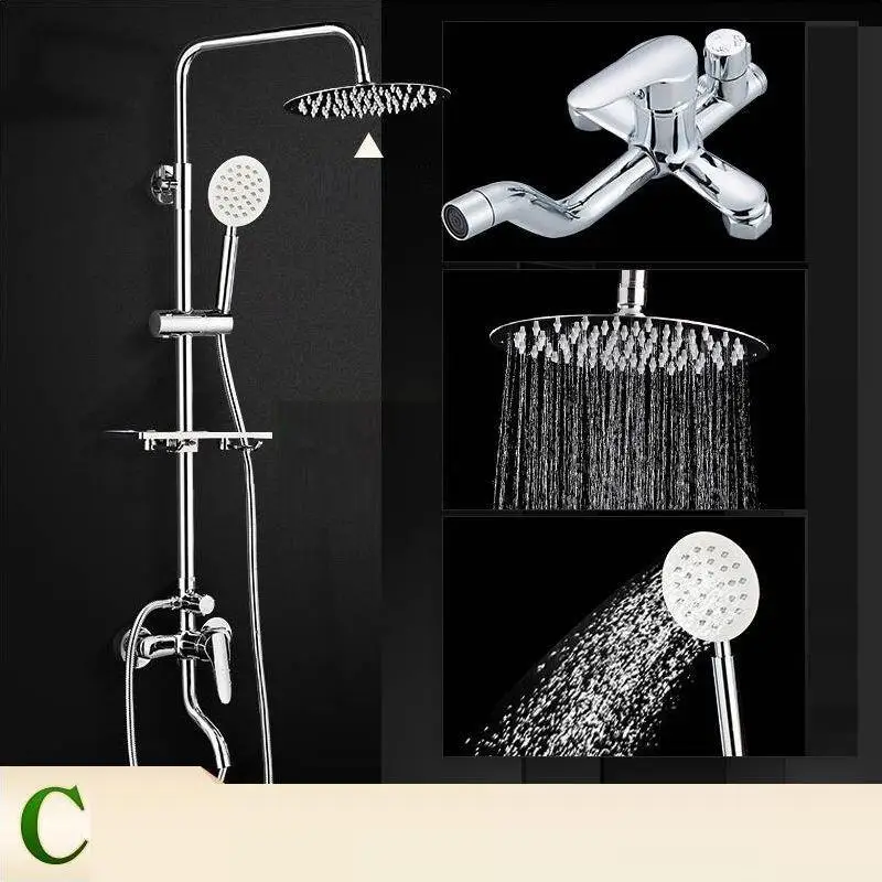 MODEL E Piscina Salle Bain Doccia Duschset Torneira Lavabo Conjunto De Regadera Do Banheiro Ducha Chuveiro Douche Душевая система для ванной комнаты - Цвет: MODEL E