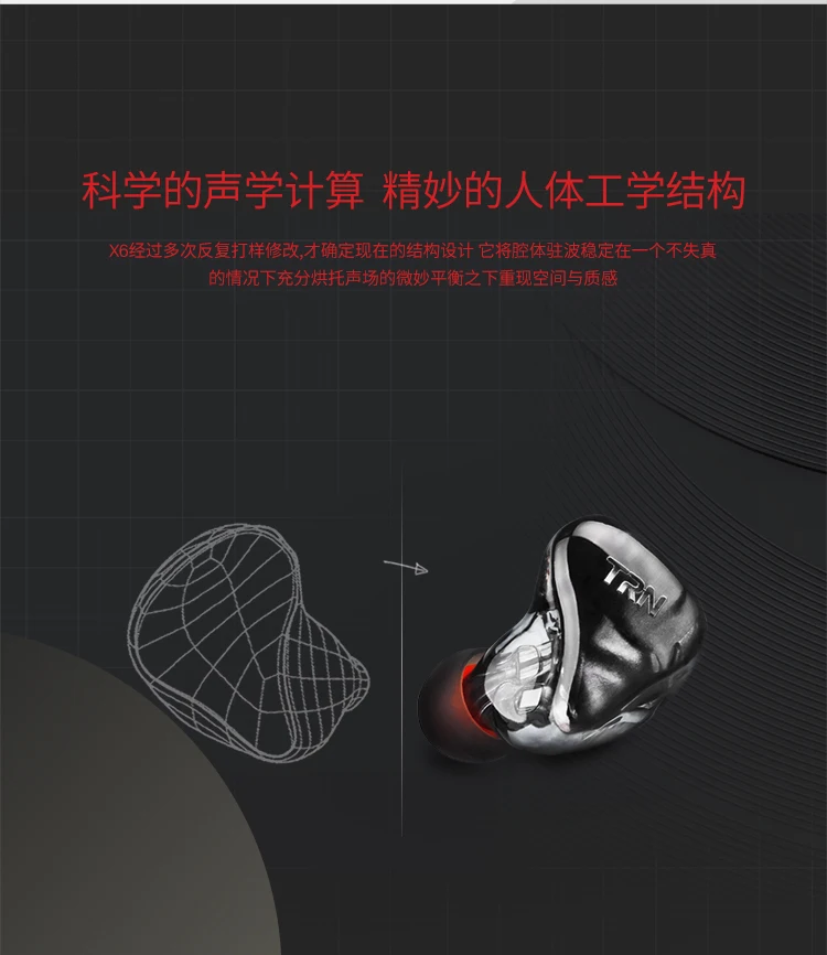 TRN X6 чистый арматурный наушник HIFI 6 драйвер модуль Наслаждайтесь чистым настоящим голосом для huammi X6