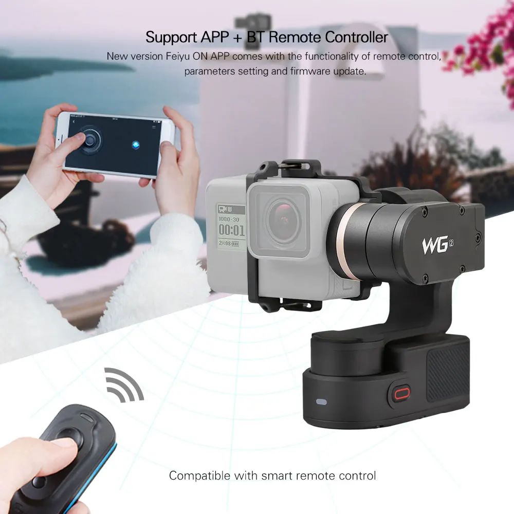 FeiyuTech WG2 3-осевой стабилизатор Водонепроницаемый w/Smart Gimbal пульт дистанционного управления для экшн-камеры GoPro Xiaomi Yi SJCAM eken экшн-камер
