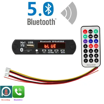 

ARuiMei Handsfree 5v-12v Bluetooth5.0 MP3 Decoding Board Module Wireless Car USB MP3 Player TF Card Slot / USB / FM