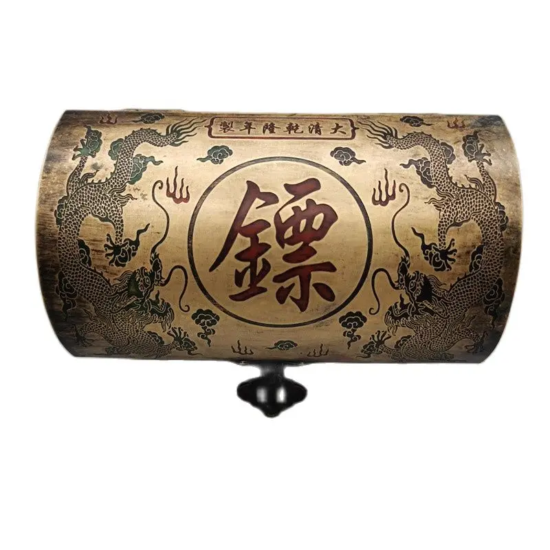 

Chinese Old Copper Collection Double Dragon Dart Word Jewelry Box