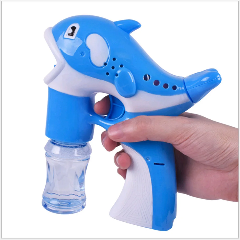 

Dolphin bubble gun electronic toy for children 2 full of flashing LED lights and music children's favorite gift