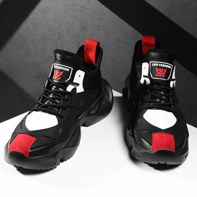 

2019 new men's platform sneakers comfortable fitness jogging walking shoes mocasines de hombre Training shoes sapatos masculinos